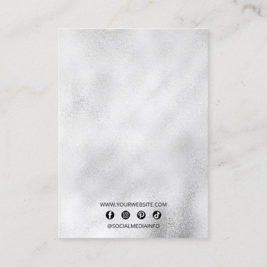 Glam Elegant Blue Crystal Diamond Juwelier Display Visitenkarte (Rückseite)