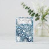 Glam Elegant Blue Crystal Diamond Juwelier Display Visitenkarte (Stehend Vorderseite)