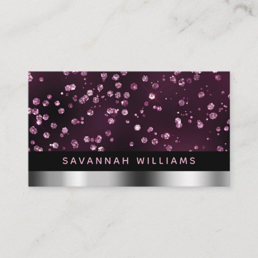 Glam Elegant Glitzer Jewels Monogram Beruflich Visitenkarte (Vorderseite)