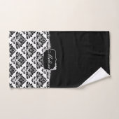 Glam Elegant Schwarz-weiß Damask Diamonds Badhandtuch Set (Handtuch)