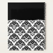 Glam Elegant Schwarz-weiß Damask Diamonds Bath Mat Planer (Rückseite)