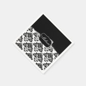 Glam Elegant Schwarz-weiß Damask Diamonds Bath Mat Serviette (Ecke)