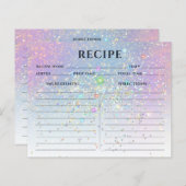 Glam Elegante Holographic Gold Glitzer Rezept Card (Vorne/Hinten)