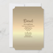 Glam Elegante Minimalistische Gold Wedding Details Einladung (Vorderseite)
