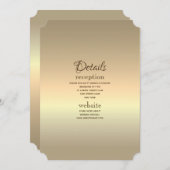 Glam Elegante Minimalistische Gold Wedding Details Einladung (Vorne/Hinten)