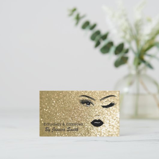 Glam elegantes goldenes Mädchen-Gesicht Visitenkarte (Stehend Vorderseite)