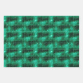 Glam Emerald Gold Damask Fans Shimmer Geschenkpapier Set (Vorderseite 3)