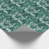 Glam Emerald Green Frory Weihnachtskalligrafie Geschenkpapier (Ecke)