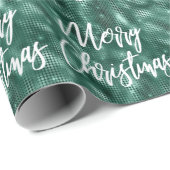 Glam Emerald Green Frory Weihnachtskalligrafie Geschenkpapier (Rolleneckpunkt)