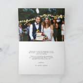 Glam Emerald Green Gold Glitzer Wedding Foto Dankeskarte (Innenseite)