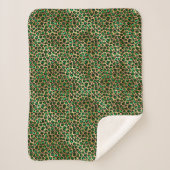 Glam Emerald Green Gold Leopard Spots Muster Sherpadecke (Vorderseite)