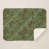 Glam Emerald Green Gold Leopard Spots Muster Sherpadecke (Vorderseite (Horizontal))