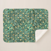 Glam Emerald Green Gold Mermaid Scales Muster Sherpadecke (Vorderseite (Horizontal))