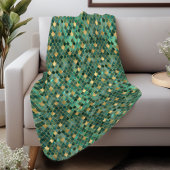 Glam Emerald Green Gold Mermaid Scales Muster Sherpadecke