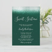 Glam Emerald Green Sweet 16 Einladung (Stehend Vorderseite)