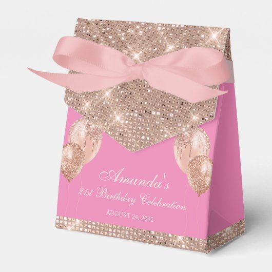 Glam Emerald Pink und Rose Gold Geschenkschachtel (Vorderseite)