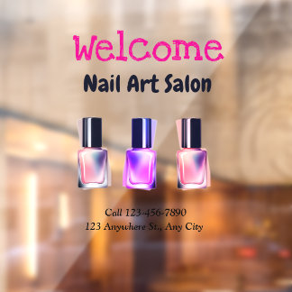 Glam Entry Nail Salon Window Cloning - Personalisi Fensteraufkleber