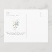 Glam Eucalyptus Budget II Postcard Wedding Einladungspostkarte (Rückseite)