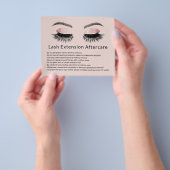 Glam Eyelash Erweiterungen Makeup Artist Aftercare Flyer (Gruppe)