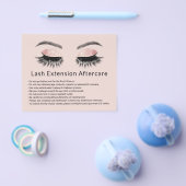 Glam Eyelash Erweiterungen Makeup Artist Aftercare Flyer (Einzeln)