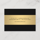Glam Eyelashes Black and Gold Aftercare Card Visitenkarte (Rückseite)