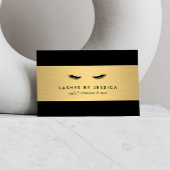 Glam Eyelashes Black and Gold Business Card Visitenkarte