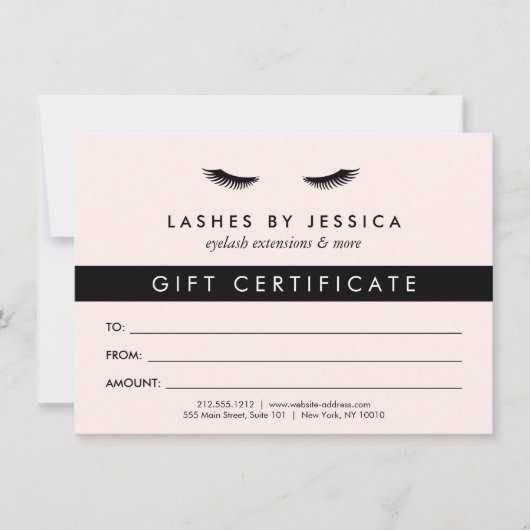 Glam Eyelashes Black and Pink Gift Certificate (Vorderseite)