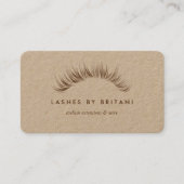 Glam Eyelashes braunen Text Business Card Visitenkarte (Vorderseite)