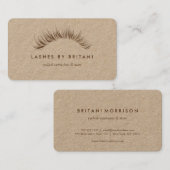 Glam Eyelashes braunen Text Business Card Visitenkarte (Vorne/Hinten)
