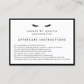 Glam Eyelashes Classic Lash Salon Aftercare Card Visitenkarte (Vorderseite)