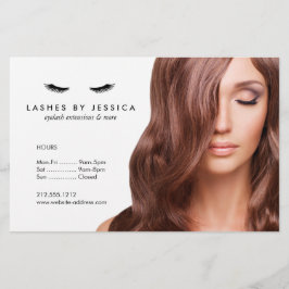 Glam Eyelashes Flyer der Preisliste für klassische