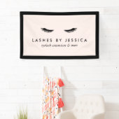 Glam Eyelashes Klassisches Schwarz und Rosa Banner (Insitu)