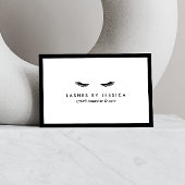 Glam Eyelashes Klassisches Schwarz und Weiß Visitenkarte