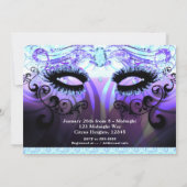 Glam Eyelashes Lila Party Einladungen (Rückseite)