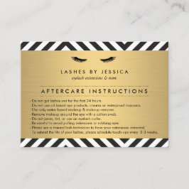 Glam Eyelashes mit Bold Pattern Aftercare Card Visitenkarte