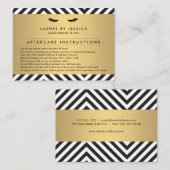 Glam Eyelashes mit Bold Pattern Aftercare Card Visitenkarte (Vorne/Hinten)