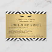 Glam Eyelashes mit Bold Pattern Aftercare Card Visitenkarte (Vorderseite)