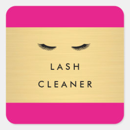 Glam Eyelashes Pink und Gold Lash Cleaner Sticker