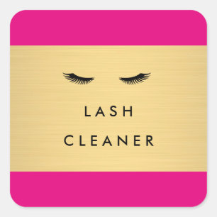 Glam Eyelashes Pink und Gold Lash Cleaner Sticker