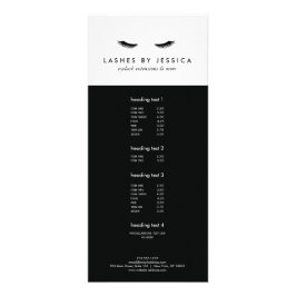 Glam Eyelashes Schwarz und Weiß Werbekarte