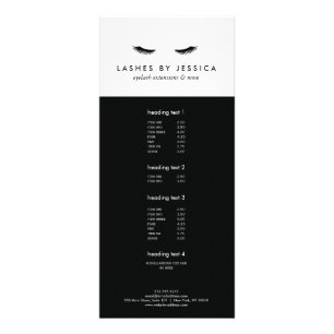 Glam Eyelashes Schwarz und Weiß Werbekarte
