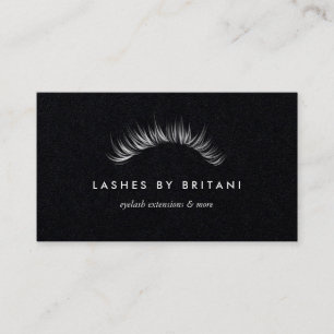 Glam Eyelashes weiße Text Business Card Visitenkarte