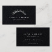Glam Eyelashes weiße Text Business Card Visitenkarte (Vorne/Hinten)