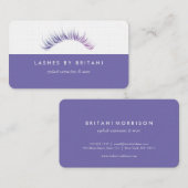 Glam Eyelashes weiße Text Business Card Visitenkarte (Vorne/Hinten)