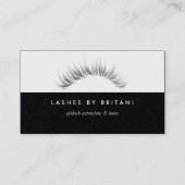 Glam Eyelashes weiße Text Business Card Visitenkarte (Vorderseite)