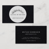 Glam Eyelashes weiße Text Business Card Visitenkarte (Vorne/Hinten)