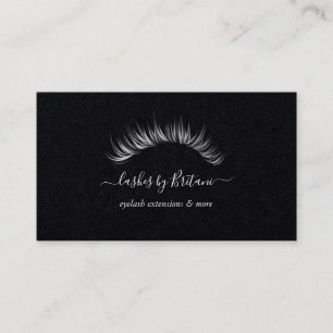 Glam Eyelashes weiße Text Business Card Visitenkarte