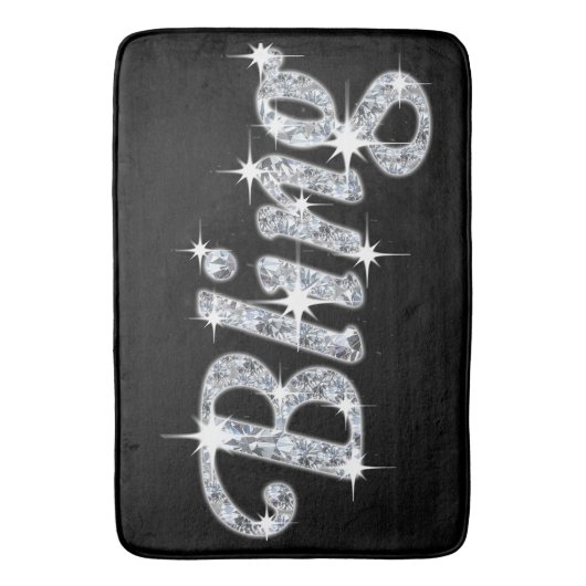 Glam Fake Diamant funkelnde Textgestaltung Badematte (Vorderseite Vertikal)