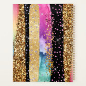 Glam farbenfroher Glitzer Regenbogen funkeln chic Planer (Rückseite)