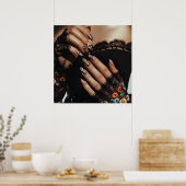 Glam Fashion Luxus Sommernagel Kunst Foto Poster (Küche)